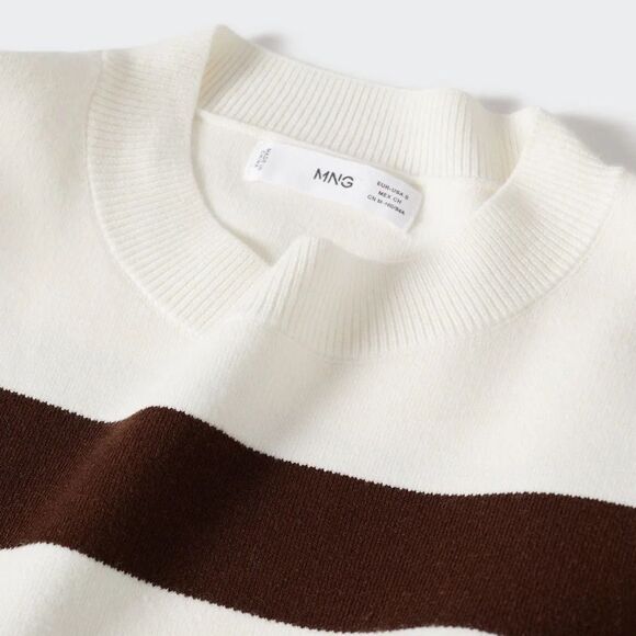 Mango Striped Viscose Blend Fine Knit Sweater New - Picture 6 of 8